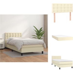 vidaXL Boxspringbed - Comfort - Bed - 203 x 100 x 78/88 cm - Kunstleer - duurzaam - verstelbaar hoofdbord - Bed