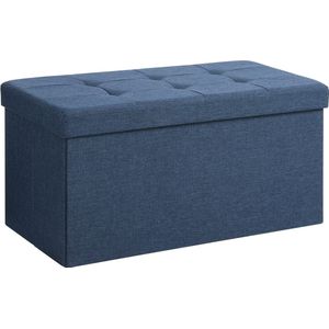 Hoppa! Zitbank, 80 liter, opvouwbaar, belastbaar tot 300 kg, 76 x 38 x 38 cm, donkerblauw