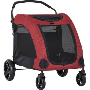 Mara Luxe Hondenbuggy - Hondenwagen - Prakitsch - Voor Honden - Buggy voor dieren - Inklapbaar - Rood - 98 x 82 x 110 cm