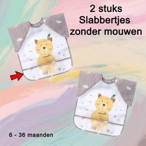 2 Stuks Baby Slabbers Zonder Mouwen Waterdicht Slab Kliederschort Verf Schort Slabbertje ##
