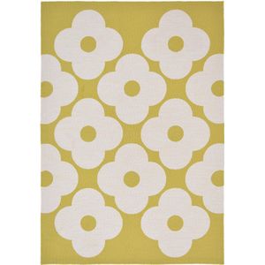 Orla Kiely - Orla Kiely Spot Flower Dandelion Outdoor 460806 Vloerkleed - 200x280  - Rechthoek - Buiten,Laagpolig Tapijt - Modern - Geel, Wit