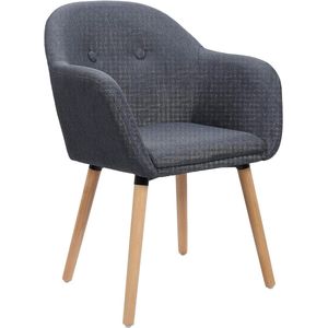 Rootz Ergonomische stoel - Bureaustoel - Loungestoel - Comfortabele linnen bekleding - Duurzame massief houten poten - Veelzijdig ontwerp - 40 cm x 40 cm x 82 cm
