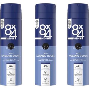 8x4 Deo Spray Men - No.17 Oceanic Boost - 3 x 150 ml