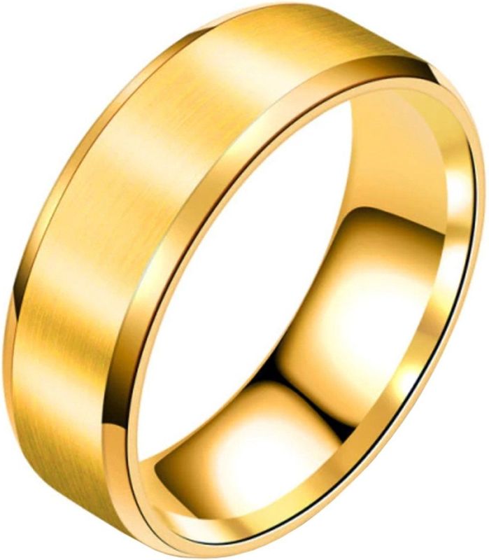 Heren ring Titanium Goudkleurig 6mm-21mm