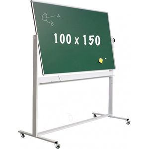 Krijtbord Deluxe - Magnetisch - Dubbelzijdig - Kantelbaar bord - Schoolbord - Eenvoudige montage - Geëmailleerd staal - Groen - 150x100cm