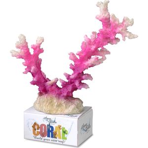Aqua Della - Aquariumdecoratie - Vissen - Coral Module Staghorn Coral L - 19,5x13,5x6cm Roze/wit - 1st