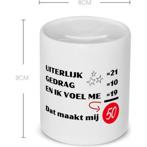 Akyol - 50 jaar sarah en abraham cadeau koffie mok - Spaarpot - Hoera 50 jaar - 50 jaar cadeau - jubileum man en vrouw - mok met opdruk - verjaardagsmok - grappige tekst mok - jarig - koffiemok - verjaardagsmok - grappige tekst mok - - 350 ML inhoud