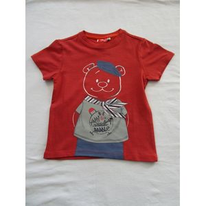 noukie's , jongens , t-shirt korte mouw , nouky beer , rood , 3 jaar 98