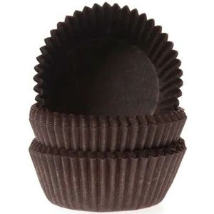 House of Marie Mini Cupcake Vormpjes - Baking Cups - Chocolade Bruin - pk/100