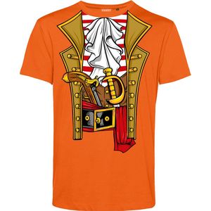 T-shirt Piraten Kostuum | Carnavalskleding heren | Carnaval Kostuum | Foute Party | Oranje | maat XL