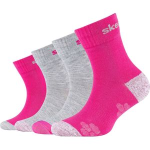 Skechers 4PPK Wm Mesh Ventilation Glow Socks SK41091-4541, voor meisje, Roze, Sokken, maat: 39-42