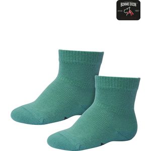 Bonnie Doon Basic Sokken Baby Groen 4/8 maand - 2 paar - Unisex - Organisch Katoen - Jongens en Meisjes - Stay On Socks - Basis Katoenen Sok - Zakt niet af - Gladde Naden - GOTS gecertificeerd - 2-pack - Multipack - Malachite Green - OL9344012.277