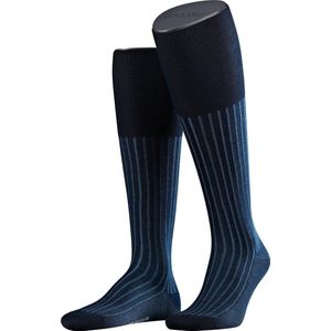 FALKE Shadow Kniehoge Sokken versterkt met motief patroon ademend lang kleurrijk hoog en warm geribbeld gestreept Katoen Blauw Heren sokken - Maat 43-44