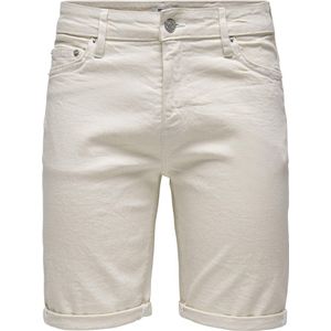 ONLY & SONS ONSPLY ECRU 9296 AZG DNM SHORTS Heren Jeans - Maat S
