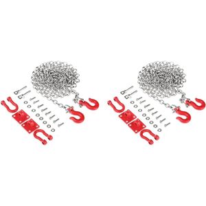 Metalen U-vormige Haakaanhangwagenveiligheidsketting Set - Assembleer Onderdelen voor RC-klimcrawlerauto