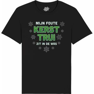 Mijn foute kersttrui zit in de was - Foute Kersttrui Kerstcadeau - Dames / Heren / Unisex Kleding - Grappige Kerst Outfit - T-Shirt - Unisex - Zwart - Maat 4XL