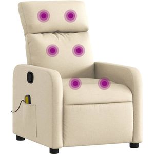 Massagestoel verstelbaar stof crèmekleurig