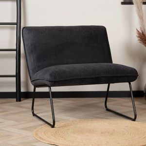 Bronx71® Scandinavische fauteuil Merle zwart stof gemêleerd