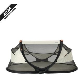 Deryan Baby Luxe Campingbedje – Inclusief zelfopblaasbare matras - Inclusief leren handvatten - Ivory