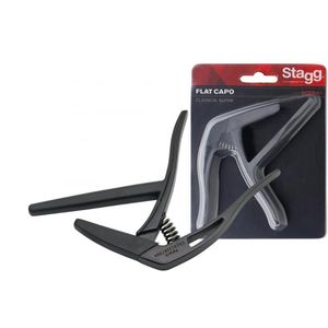 Stagg SCPX-FL BK - Vlakke Capo - Trigger Type voor klassieke gitaar