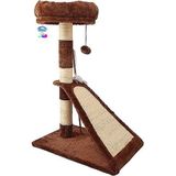 Nobleza Katten krabpaal met mandje bruin - Krabpaal - Kattenmeubel - Krappaal - Krapbaal voor katten