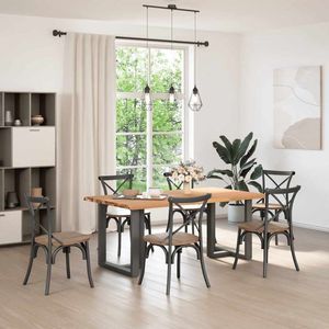 vidaXL Eettafel rechthoekig 180x100x74 cm massief eikenhout lichtbruin - Eettafel - Eettafels - Eetkamertafel - Keukentafel