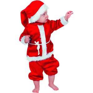 Kerst & Oud & Nieuw Kostuum | Baby Kerstmannetje Fluweel Kind Kostuum | Maat 98 | Kerst | Verkleedkleding