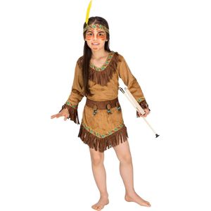 dressforfun - meisjeskostuum indianenvrouw Shania 152 (12-14y) - verkleedkleding kostuum halloween verkleden feestkleding carnavalskleding carnaval feestkledij partykleding - 300528