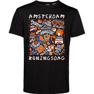 T-shirt Amsterdam Oranjekoorts | Zwart | maat XS
