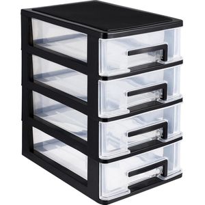 Vierlaagse kast lade kast draagbare multifunctionele stofdichte opbergrek organizer - A4-formaat - Grijs