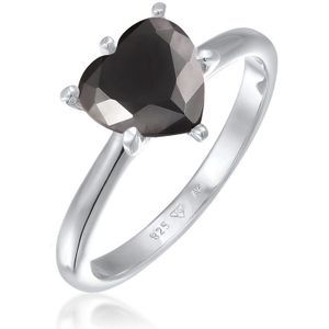 Elli Dames Ring Dames Hart Eenzaam Verloving Liefde met Zirkonia Kristal in 925 Sterling Zilver