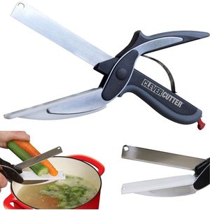 Clever Cutter Keukenschaar 2-in-1 keukenhulp - Snijplank en Mes in 1 - Geschikt voor Groente, Vlees en Fruit