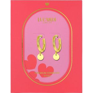 Lucardi Dames Grace Oorbellen - Oorbellen - Cadeau - Staal - Goudkleurig
