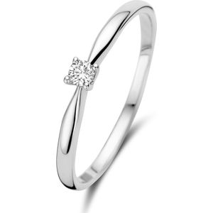 Isabel Bernard De la Paix Céline 14 karaat witgouden ring | diamant 0.05 ct | - Witgoudkleurig