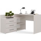 Hoekbureau met lades Creme