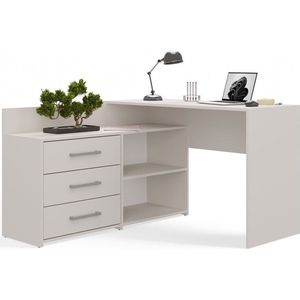 Hoekbureau met lades Creme