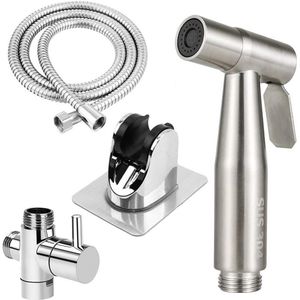 Handheld Bidet Sproeier Kit Rvs Slang en Houder - G1/2 Inch Klep - Huisdier Badkamer Toilet Reiniging - Huisdieren Bad - Persoonlijke hygiëne