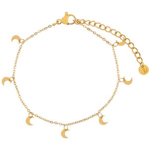 Essentialistics - Armband met een boel maantjes - Volwassenen - Goudkleur - Stainless steel (verkleurt niet) - Verlengkettinkje