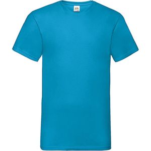 Fruit Of The Loom - 5 Stuks Valueweight T-Shirts V-Hals - Azuur blauw - XL