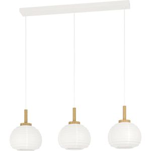 EGLO Summerhill Hanglamp - E27 - Staal;Hout;Papier - Wit;Bruin