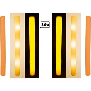 36x Foam stick LED licht oranje - Holland Orange festival thema feest party disco led verlichting fun