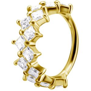 18 Karaat Goud Conch Piercing Ring - Zirkonia