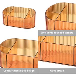 Ibenzoa® Stijlvolle Transparante Cosmetica Organizer Met Vijf Compartimenten Voor Make-up, Pinçelen En Huidverzorging