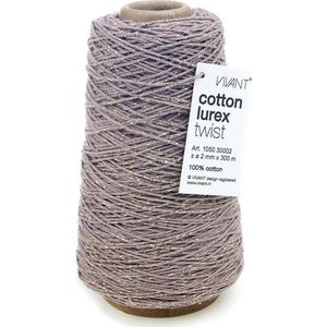 Cotton Cord Twist/ Katoen touw 300 meter Lavendel/Goud