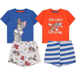 2x Blauwe en rode Tom en Jerry pyjama's, OEKO-TEX gecertificeerd 3-6 m 68 cm