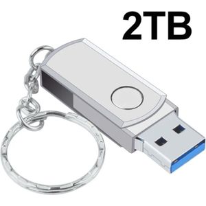 USB Stick 2TB Metalen Zilver Pen Drive Cle Flash Memoria Usb 3.0 Pendrive Draagbare Ssd Flash Disk