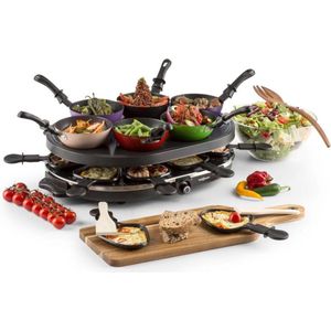 oneConcept Woklette tafelgrill - Gourmet - Wok set - 1200 W - 8 Personen - Anti-aanbak - Zwart