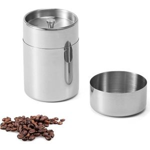 Koffieblik espressoblik theedoos, theeopslag 550 ml theedoos voor losse thee roestvrijstalen blik voor losse thee koffiebonen, koffiepoeder, cacao suiker