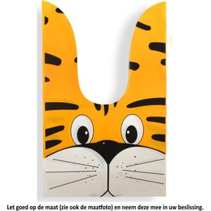 50x Uitdeelzakjes Tijger Design Geel / Oranje 13 x 22 cm - Plastic Traktatie Kado Zakjes - Snoepzakjes - Koekzakjes - Koekje - Cookie Bags – Verjaardag - Traktatie - Snoepzakjes - Koekzakjes - Goodiebag - Giftbags - Geschenkzakken