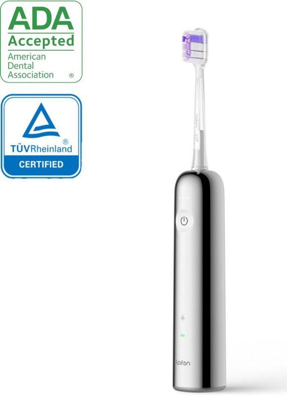 Laifen Wave Elektrische tandenborstel - RVS - 3 opzetborstels - Oscillerende en Vibrerende functie